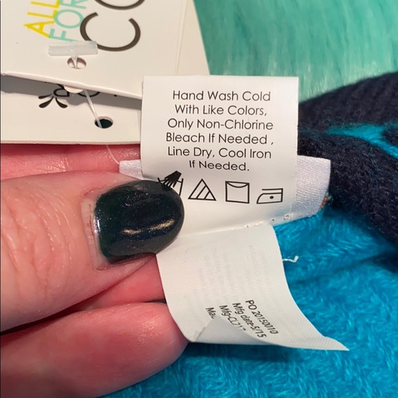 Turquoise And Navy Wrap Shawl - Picture 14 of 16